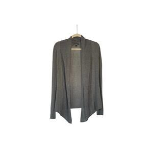 Express Open Front Cardigan Gray Mesh Small